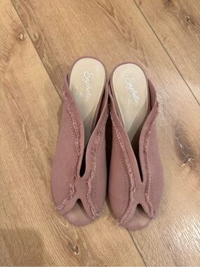 Seychelles Dusty Rose Frayed Open-Toe Slip-On Mules